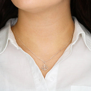Anchor Pedndant Necklace (Gold/Grey)