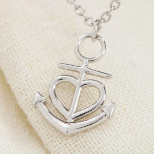 Anchor Pedndant Necklace (Gold/Grey)