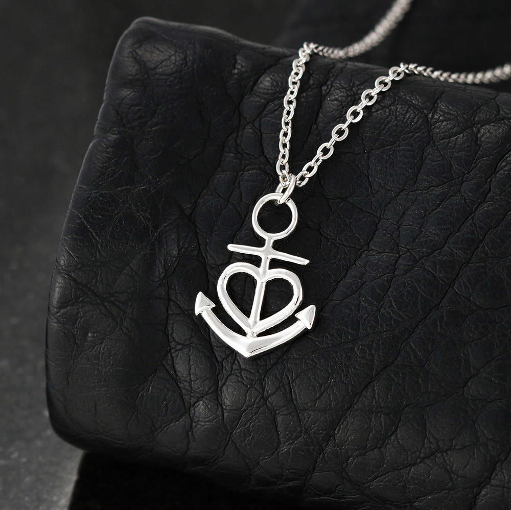 Anchor Pedndant Necklace (Gold/Grey)