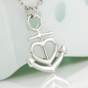 Anchor Pedndant Necklace (Gold/Grey)
