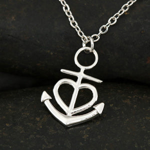 Anchor Pedndant Necklace (Gold/Grey)