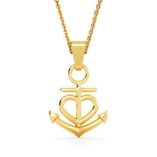 Load image into Gallery viewer, Anchor Pedndant Necklace (Gold/Grey)