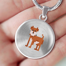 Load image into Gallery viewer, CNL_8BIT_DOG Circle Pendant Luxury Snake Chain (Gold/Grey)