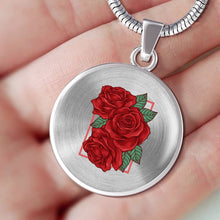 Load image into Gallery viewer, CNL_Sample_Rose Circle Pendant Luxury Snake Chain (Gold/Grey)