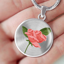 Load image into Gallery viewer, CNL_Sample_FLORAL_2 Circle Pendant Luxury Snake Chain (Gold/Grey)