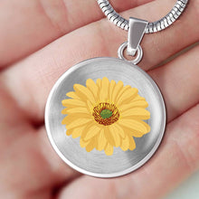 Load image into Gallery viewer, CNL_Sample_FLORAL_1 Circle Pendant Luxury Snake Chain (Gold/Grey)