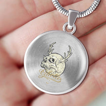 Load image into Gallery viewer, CNL_Sample_Skull_1 Circle Pendant Luxury Snake Chain (Gold/Grey)