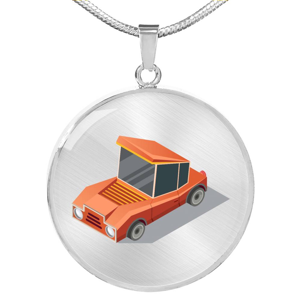 CNL_Sample_CAR_1 Circle Pendant Luxury Snake Chain (Gold/Grey)