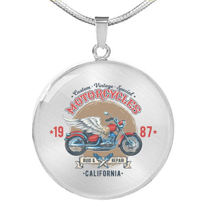 CNL_Sample_MOTOR_8 Circle Pendant Luxury Snake Chain (Gold/Grey)