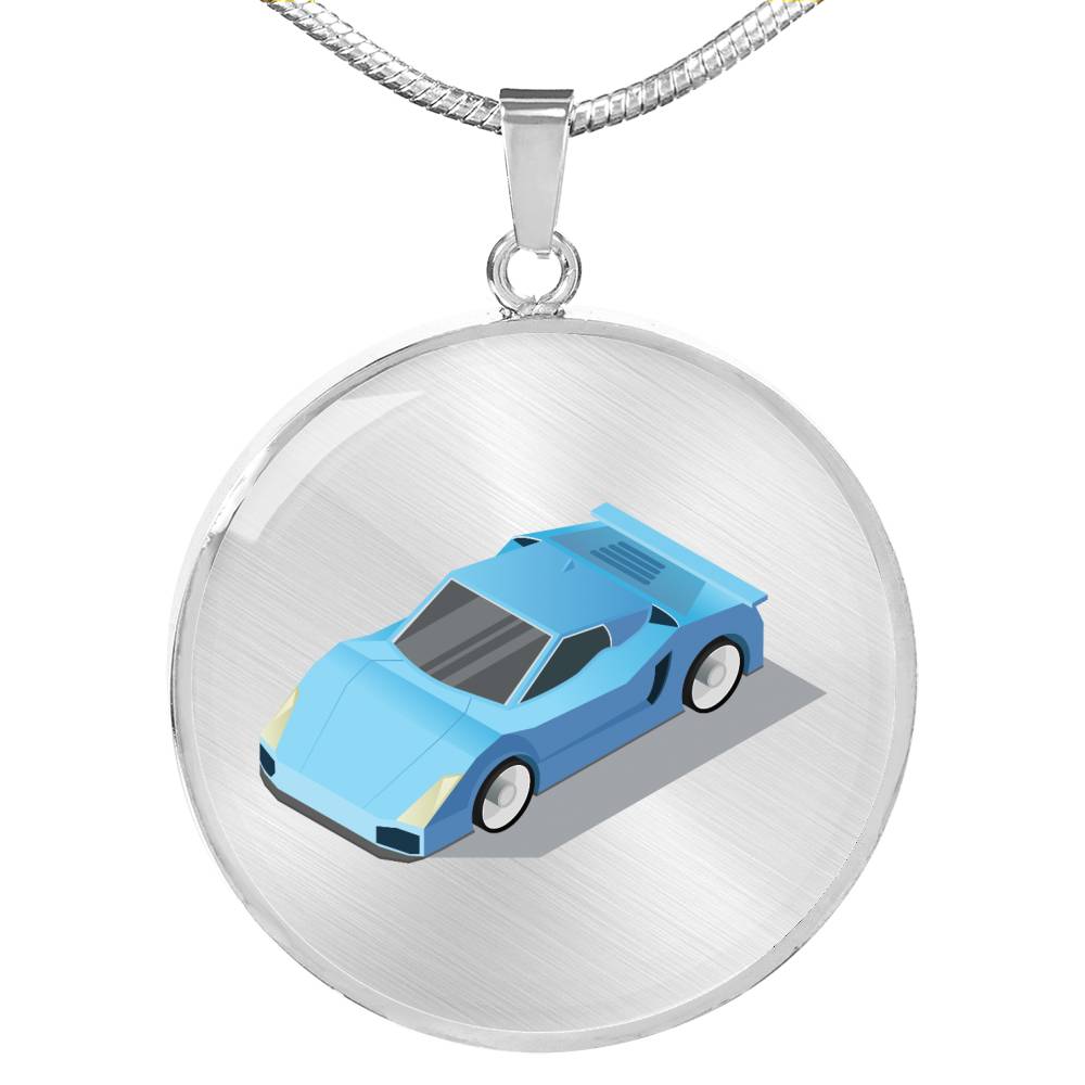 CNL_Sample_CAR_2 Circle Pendant Luxury Snake Chain (Gold/Grey)