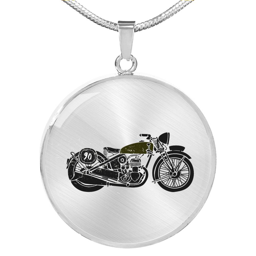 CNL_Sample_MOTOR_2 Circle Pendant Luxury Snake Chain (Gold/Grey)