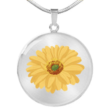 Load image into Gallery viewer, CNL_Sample_FLORAL_1 Circle Pendant Luxury Snake Chain (Gold/Grey)