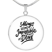 Load image into Gallery viewer, CNL-It-Always-Seems-Impossible Circle Pendant Luxury Snake Chain (Gold/Grey)