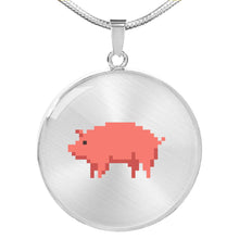 Load image into Gallery viewer, CNL_8BIT_PIG Circle Pendant Luxury Snake Chain (Gold/Grey)