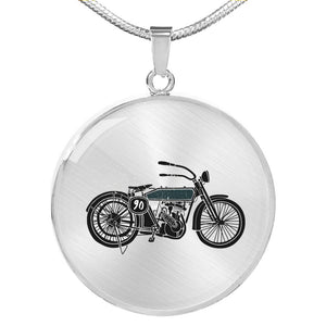 CNL_Sample_MOTOR_1 Circle Pendant Luxury Snake Chain (Gold/Grey)