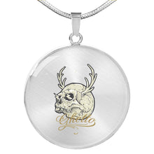 Load image into Gallery viewer, CNL_Sample_Skull_1 Circle Pendant Luxury Snake Chain (Gold/Grey)