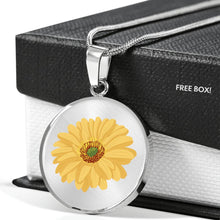 Load image into Gallery viewer, CNL_Sample_FLORAL_1 Circle Pendant Luxury Snake Chain (Gold/Grey)