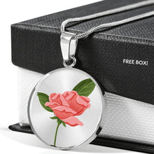 Load image into Gallery viewer, CNL_Sample_FLORAL_2 Circle Pendant Luxury Snake Chain (Gold/Grey)