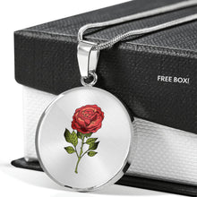 Load image into Gallery viewer, CNL_Sample_Rose_2 Circle Pendant Luxury Snake Chain (Gold/Grey)
