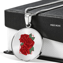 Load image into Gallery viewer, CNL_Sample_Rose Circle Pendant Luxury Snake Chain (Gold/Grey)