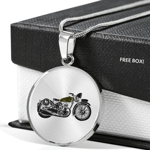 CNL_Sample_MOTOR_2 Circle Pendant Luxury Snake Chain (Gold/Grey)