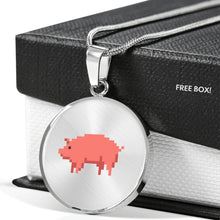 Load image into Gallery viewer, CNL_8BIT_PIG Circle Pendant Luxury Snake Chain (Gold/Grey)