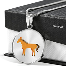 Load image into Gallery viewer, CNL_8BIT_HORSE Circle Pendant Luxury Snake Chain (Gold/Grey)
