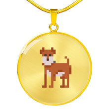 Load image into Gallery viewer, CNL_8BIT_DOG Circle Pendant Luxury Snake Chain (Gold/Grey)