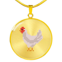 Load image into Gallery viewer, CNL_8BIT_CHICKEN Circle Pendant Luxury Snake Chain (Gold/Grey)