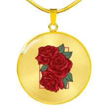 Load image into Gallery viewer, CNL_Sample_Rose Circle Pendant Luxury Snake Chain (Gold/Grey)