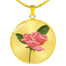 Load image into Gallery viewer, CNL_Sample_FLORAL_2 Circle Pendant Luxury Snake Chain (Gold/Grey)