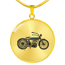 Load image into Gallery viewer, CNL_Sample_MOTOR_1 Circle Pendant Luxury Snake Chain (Gold/Grey)