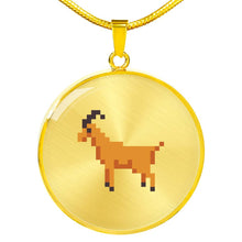 Load image into Gallery viewer, CNL_8BIT_GOAT Circle Pendant Luxury Snake Chain (Gold/Grey)