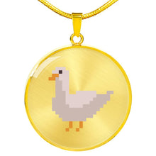Load image into Gallery viewer, CNL_8BIT_DUCK Circle Pendant Luxury Snake Chain (Gold/Grey)