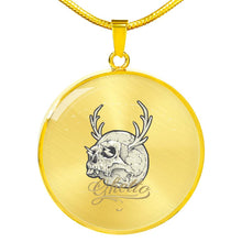 Load image into Gallery viewer, CNL_Sample_Skull_1 Circle Pendant Luxury Snake Chain (Gold/Grey)