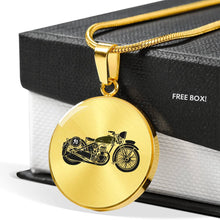 Load image into Gallery viewer, CNL_Sample_MOTOR_2 Circle Pendant Luxury Snake Chain (Gold/Grey)