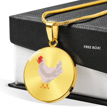 Load image into Gallery viewer, CNL_8BIT_CHICKEN Circle Pendant Luxury Snake Chain (Gold/Grey)