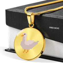 Load image into Gallery viewer, CNL_8BIT_DUCK Circle Pendant Luxury Snake Chain (Gold/Grey)