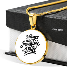 Load image into Gallery viewer, CNL-It-Always-Seems-Impossible Circle Pendant Luxury Snake Chain (Gold/Grey)