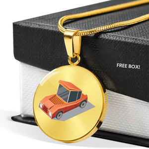 CNL_Sample_CAR_1 Circle Pendant Luxury Snake Chain (Gold/Grey)