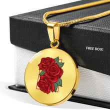 Load image into Gallery viewer, CNL_Sample_Rose Circle Pendant Luxury Snake Chain (Gold/Grey)