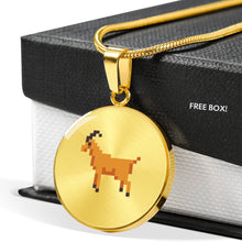 Load image into Gallery viewer, CNL_8BIT_GOAT Circle Pendant Luxury Snake Chain (Gold/Grey)