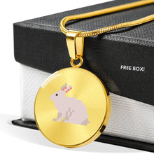 Load image into Gallery viewer, CNL_8BIT_RABB Circle Pendant Luxury Snake Chain (Gold/Grey)