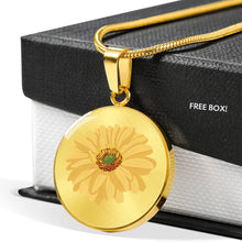 Load image into Gallery viewer, CNL_Sample_FLORAL_1 Circle Pendant Luxury Snake Chain (Gold/Grey)