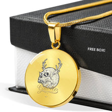 Load image into Gallery viewer, CNL_Sample_Skull_1 Circle Pendant Luxury Snake Chain (Gold/Grey)