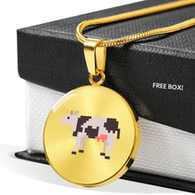 Load image into Gallery viewer, CNL_Sample_MOO Circle Pendant Luxury Snake Chain (Gold/Grey)