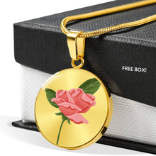 Load image into Gallery viewer, CNL_Sample_FLORAL_2 Circle Pendant Luxury Snake Chain (Gold/Grey)